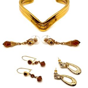 Estate Jewelery Vintage Earrings and Bracelet Set 70's 80's 90's ✨ F060